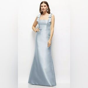 Alfred Sung Blue Satin Formal Dress